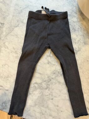 Zara Dark Gray Ribbed Kids Leggings